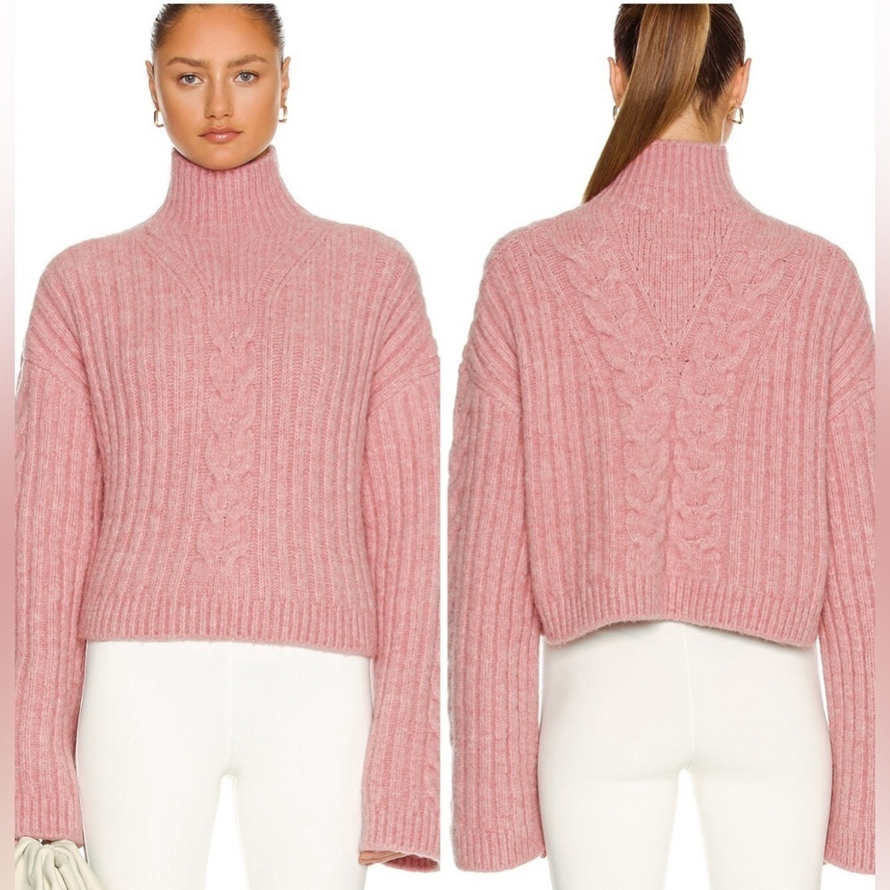 Nanushka Ellis rose turtleneck wool alpaca blend sweater